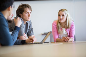 Grad students conferencing