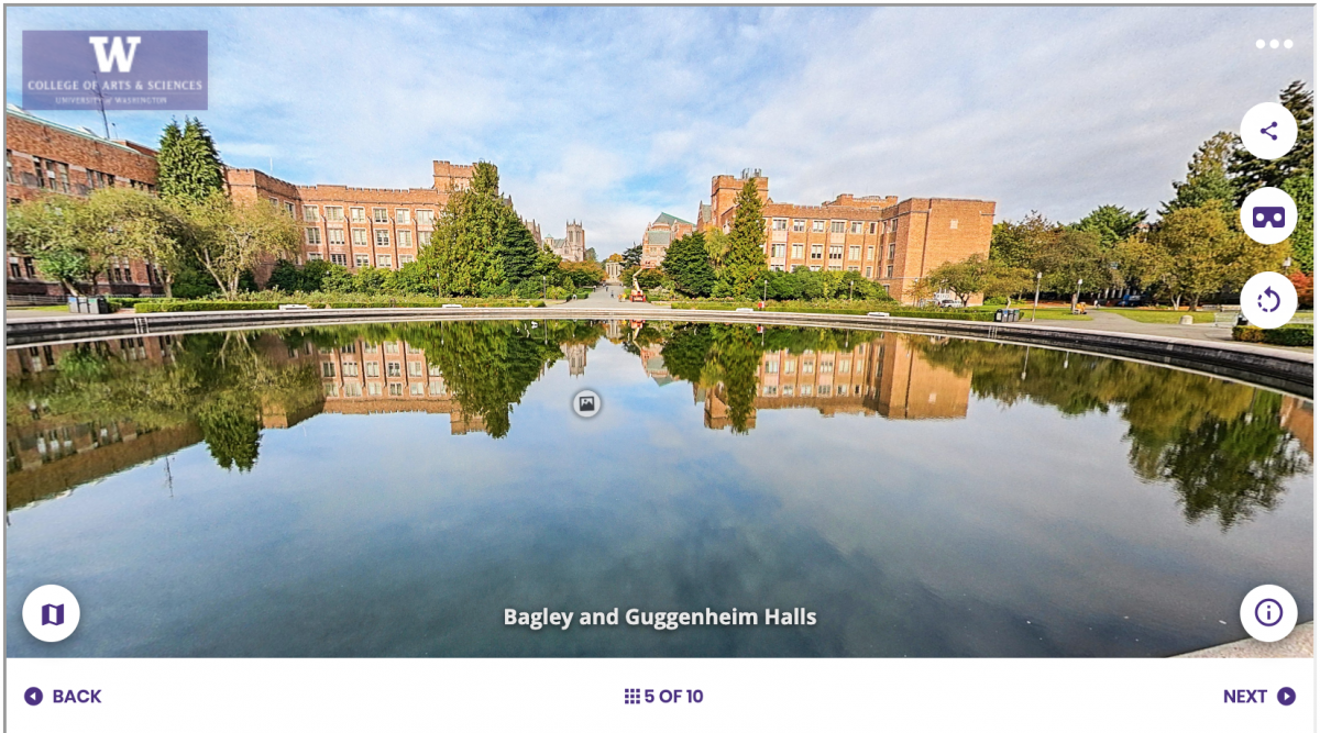 screenshot of virtual campus tour