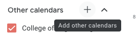 Other calendars - click on the Plus sign