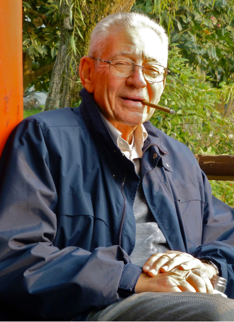 Allan Hoffman enjoying a cigar