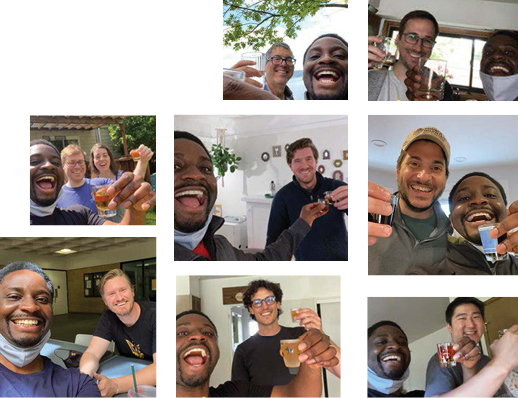 "collage of selfies of EK and friends he visited"
