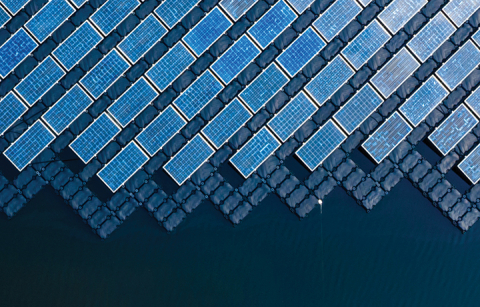 solar panels floating on water