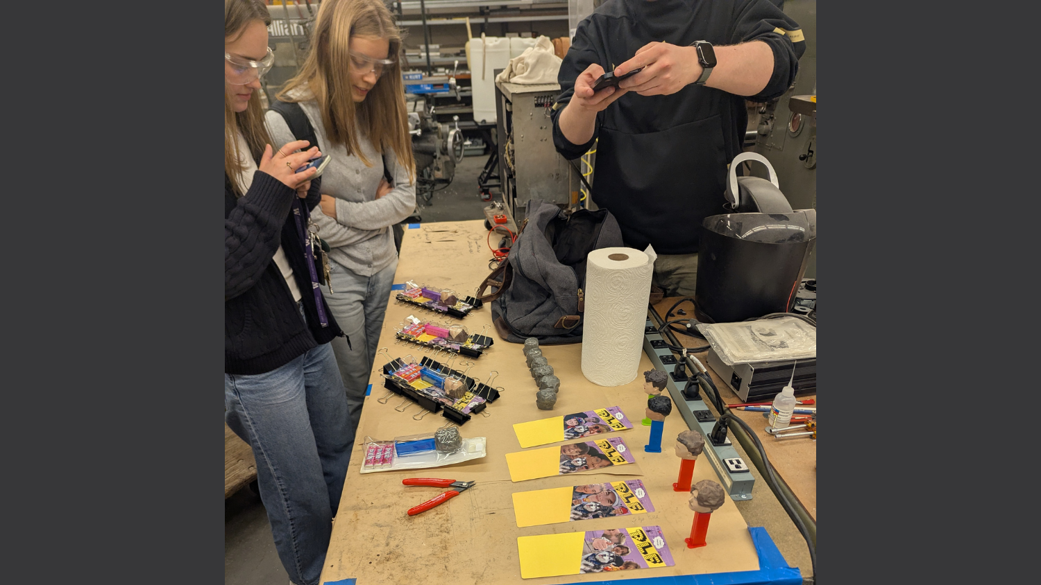 Students design custom packaging for their PEZ heads.