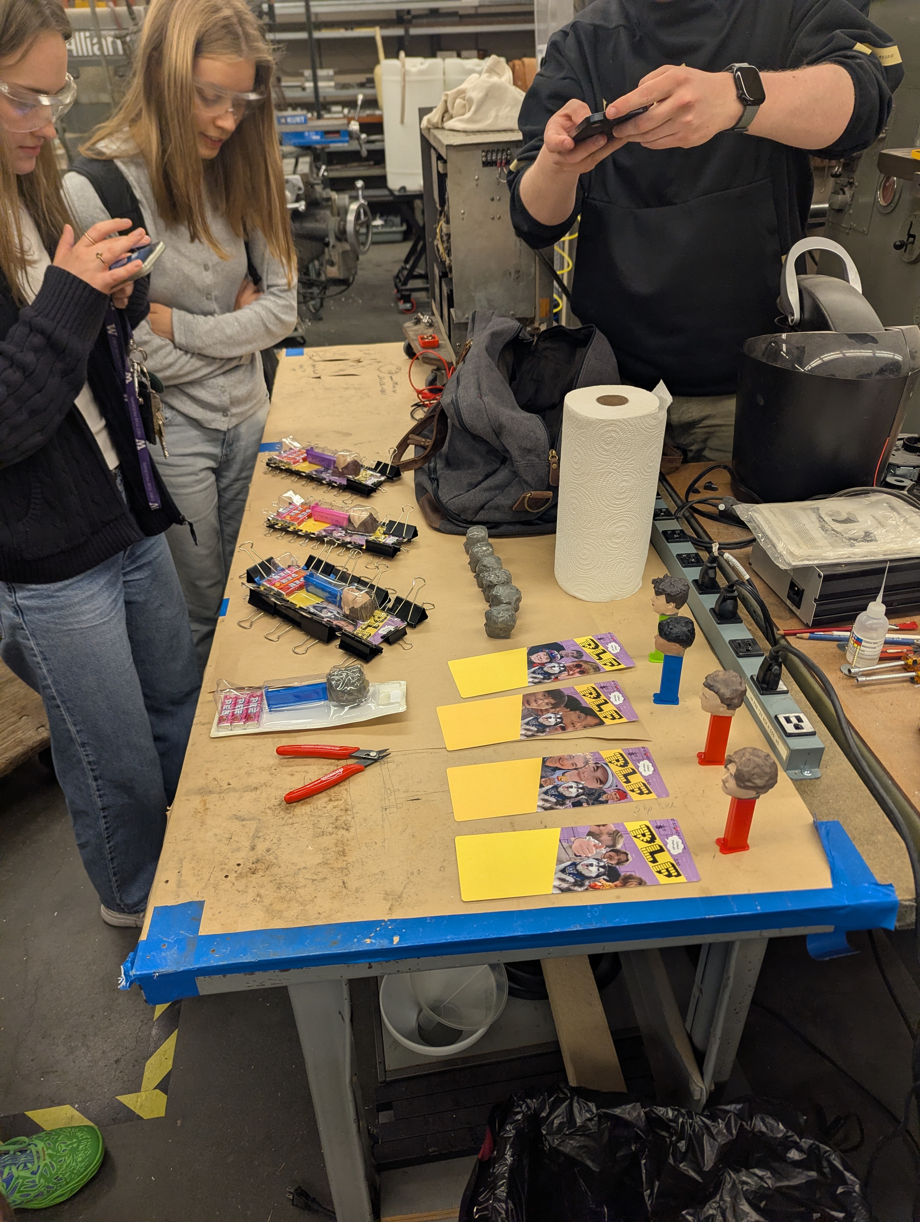 Students design custom packaging for their PEZ heads.