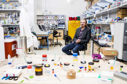 Cole DeForest in his lab