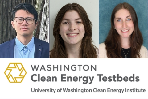 Portraits of three ChemE undergraduate students, recently awarded Testbeds Undergraduate Research Awards