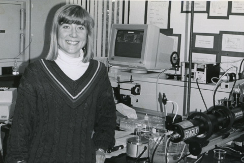 Jill Seebergh, ChemE alumna, when she was a student in the Berg Lab during the 1990s.