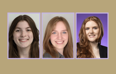 Headshots of Lauren Ellis, Andrea Guiley and Maxine Lovelace