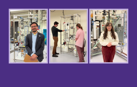 Faculty and students give tours of the Unit Operations Lab in Benson Hall. The lab is filled with complex, large equipment called units.
