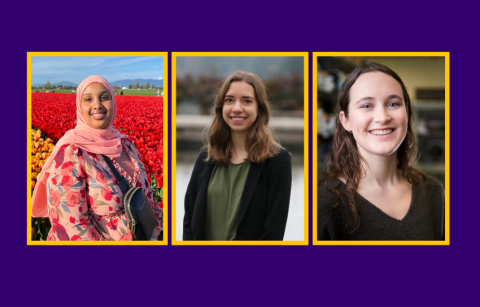 Headshots of Faiza Abdillahi, Joelle Scott and Anna Stewart. 