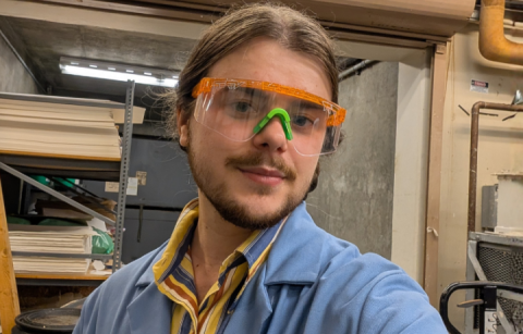 Tata Serebryany in the lab. 
