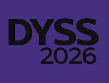 A purple logo with black text, "DYSS 2026." 
